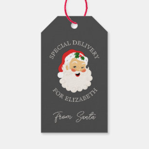 Retro Christmas Special Delivery From Santa Claus Gift Tags