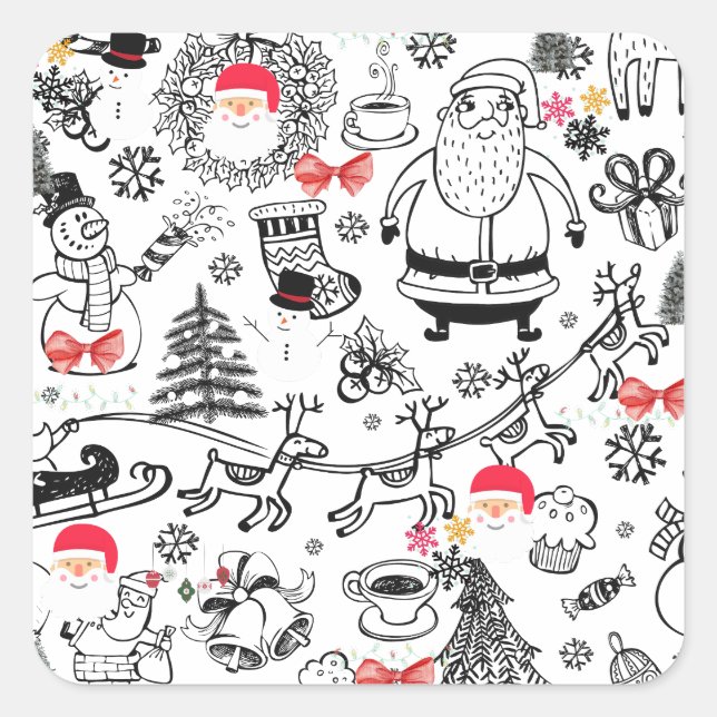 Retro Christmas  Square Sticker (Front)