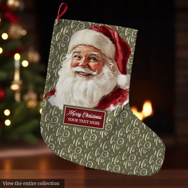 Retro Christmas Stocking with Old Fashioned Santa (Retro Christmas Stocking with Old Fashioned Santa)