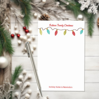 Retro Christmas String Lights Custom Post-it Notes