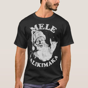 Retro Christmas Surf, Mele Kalikimaka Santa Shaka T-Shirt