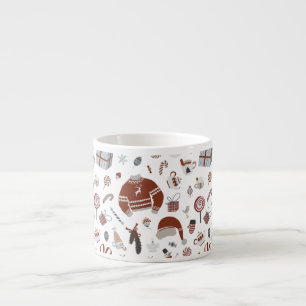 Retro Christmas Sweater Pattern Espresso Cup