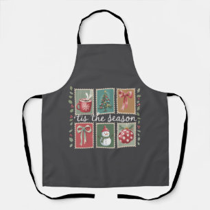 Retro Christmas Tis The Season Cosy Winter Santa Apron