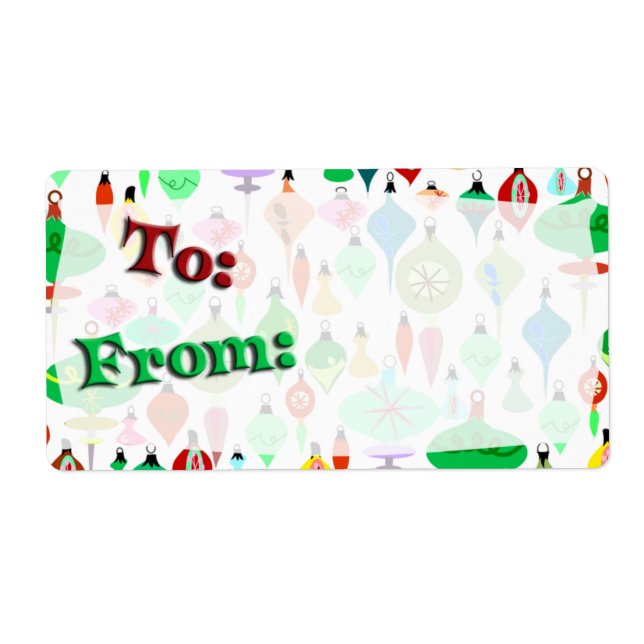 Retro Christmas To From Labels (Front)