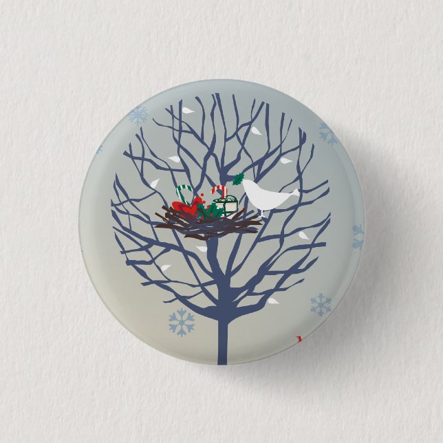 Retro Christmas tree 3 Cm Round Badge (Front)