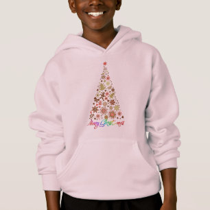 Retro Christmas Tree Basic Hooded Sweatshirt