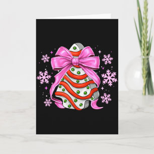 Retro Christmas Tree Cake Debbie Coquette Women Ki Card