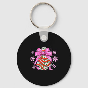Retro Christmas Tree Cake Debbie Coquette Women Ki Key Ring