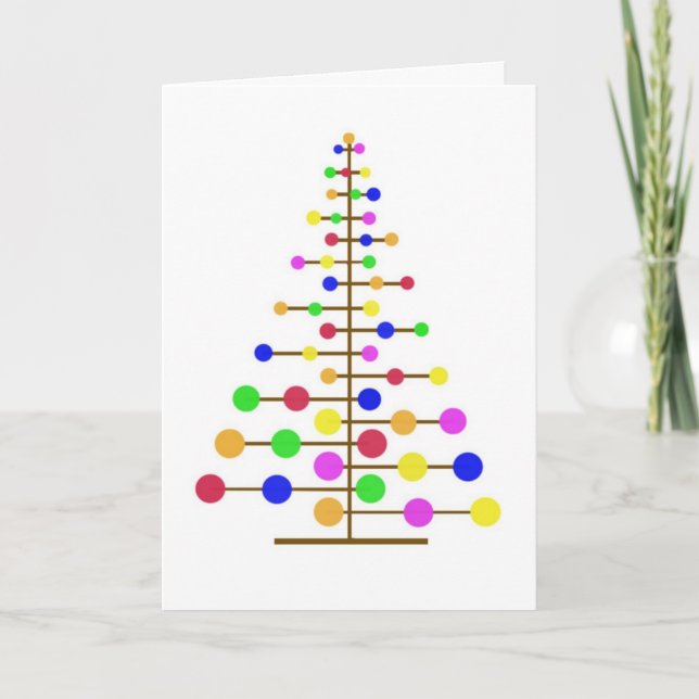Retro Christmas Tree Card (Front)