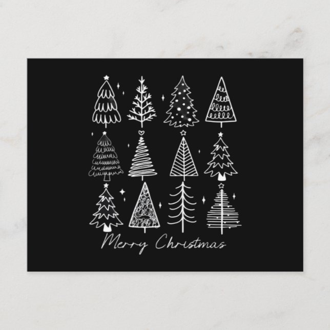 Retro Christmas Tree Classic Enclosure Card (Front)