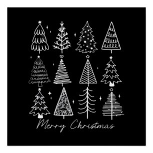 Retro Christmas Tree Classic Poster