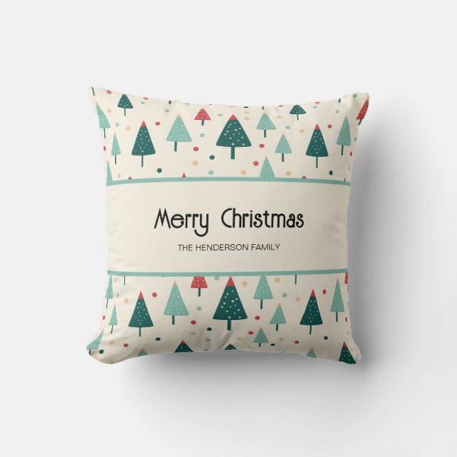 Retro Christmas Tree Custom Cushion (Front)