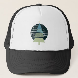 Retro Christmas Tree Design Trucker Hat