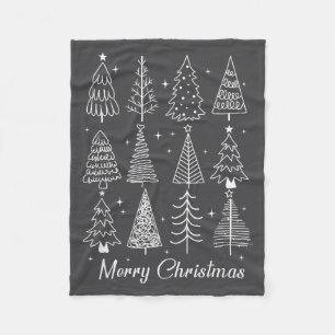 Retro Christmas Tree,funny Christmas Design Tee Wo Fleece Blanket