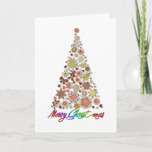 Retro Christmas Tree Greeting Card