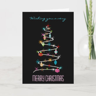 Retro Christmas Tree Holiday Card
