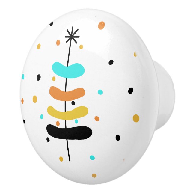 Retro Christmas Tree Knob/Pull Ceramic Knob (Right)