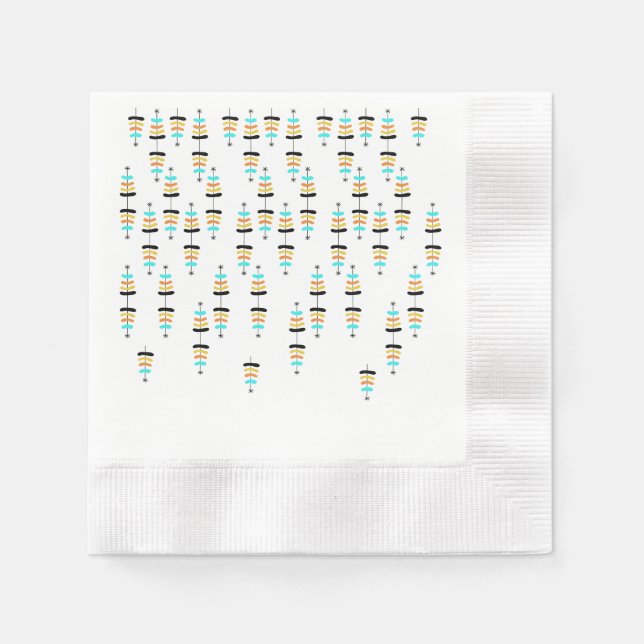 Retro Christmas Tree Paper Napkins (Front)