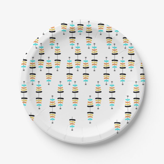 Retro Christmas Tree Paper Plates (Front)