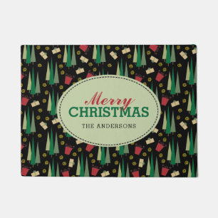 Retro Christmas Tree Pattern Doormat
