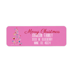 Retro Christmas Tree Return Address Label