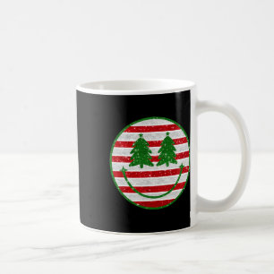 Retro Christmas Tree Smile Face Xmas Womens Teens Coffee Mug