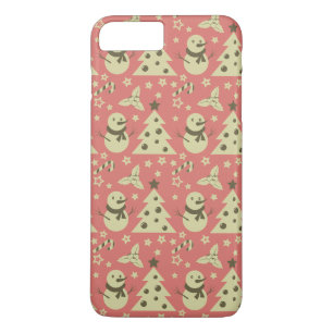 Retro Christmas trees holly berry star candy cane iPhone 8 Plus/7 Plus Case