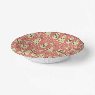 Retro Christmas trees holly berry star candy cane  Paper Plate