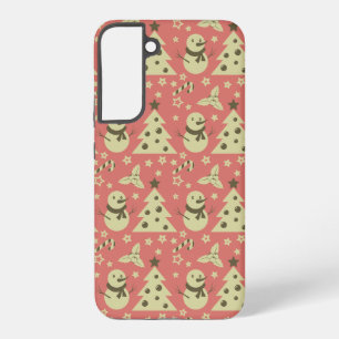 Retro Christmas trees holly berry star candy cane Samsung Galaxy Case