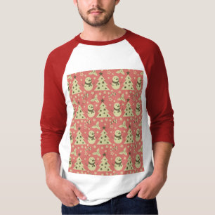 Retro Christmas trees holly berry star candy cane T-Shirt