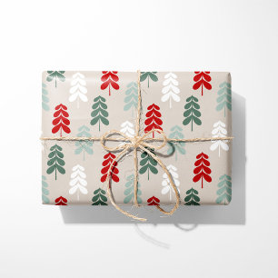 Retro Christmas Trees Wrapping Paper