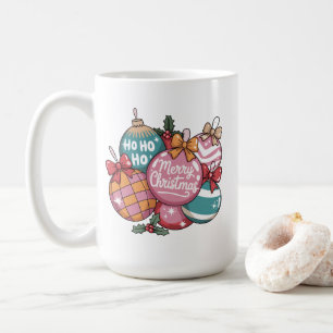 Retro Christmas Trendy Vintage Ho Ho Ho Disco Ball Coffee Mug