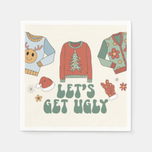 Retro Christmas Ugly Sweater Party Napkin