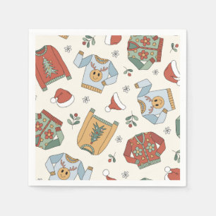 Retro Christmas Ugly Sweater Party Napkin