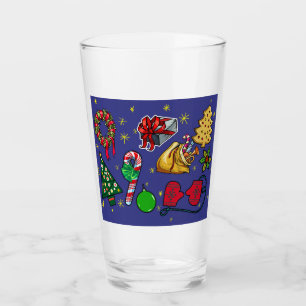 Retro Christmas Vintage Colourful Blue Red Green Glass