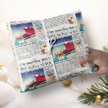 Retro Christmas Wrapping Paper Newspaper Wrap<br><div class="desc">Wrap your Christmas gifts in this charming and whimsical North Pole Newspaper Christmas Wrapping Paper. This unique gift wrap features a delightful newsprint design reminiscent of a vintage newspaper. The festive gift wrap adds a touch of nostalgia to your presents,  making them even more special.</div>