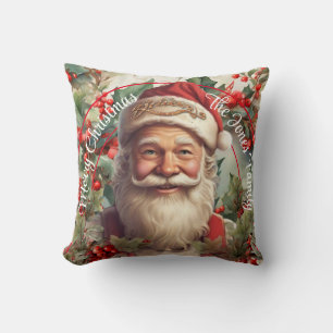 Retro ChristmasSanta Claus  Cushion