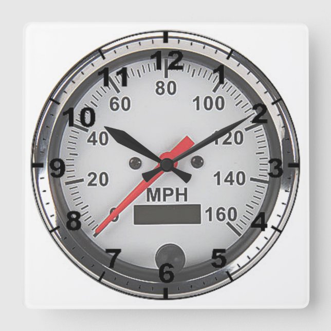 "Retro chrome speedometer" design wall clocks (Front)