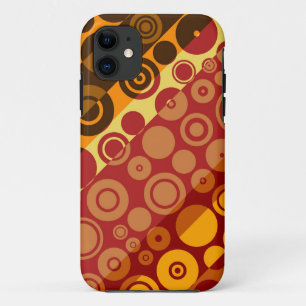 Retro cicrles stripes pattern graphic art iPhone 11 case