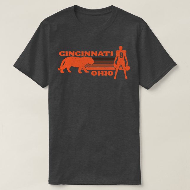 Retro Cincinnati Ohio  Distressed T-Shirt (Design Front)
