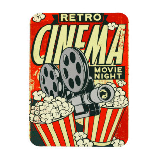 Retro *CINEMA* [Movie Night] Flexible Magnet