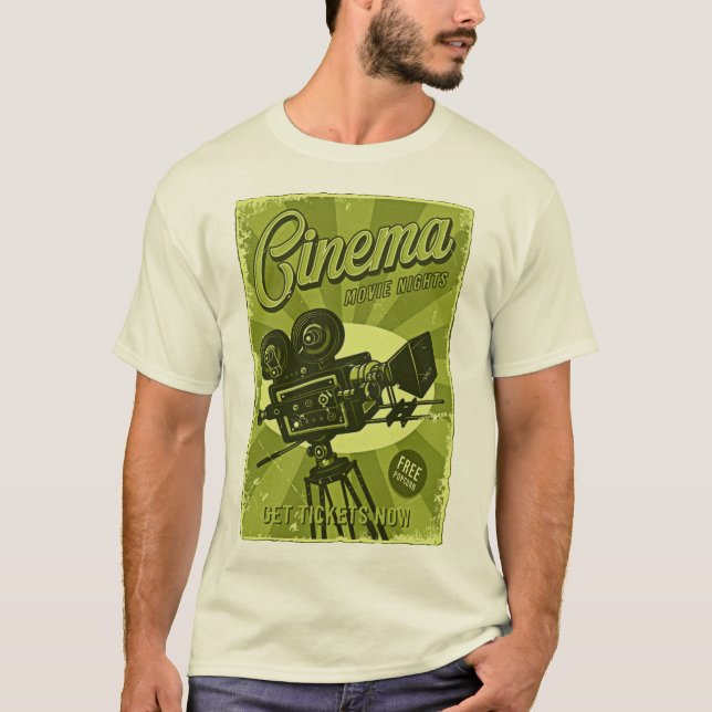 Retro Cinema: Movie Nights Poster T-Shirt (Front)