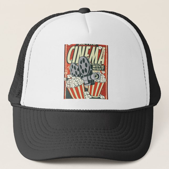 RETRO CINEMA POSTER TRUCKER HAT (Front)