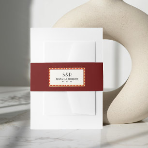 Retro Cinema Theatre Marquee Sign Wedding Invitation Belly Band