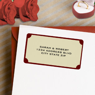 Retro Cinema Theatre Ticket Stub Wedding Address Label