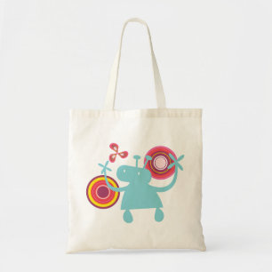 Retro Circle Cartoon Alien Birthday Party Favour Tote Bag