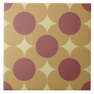 Retro Circle Flower Pattern Ceramic Tile