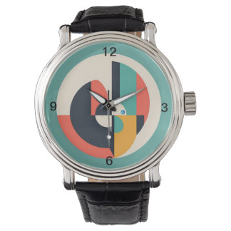 Retro Circle Pattern Wristwatch