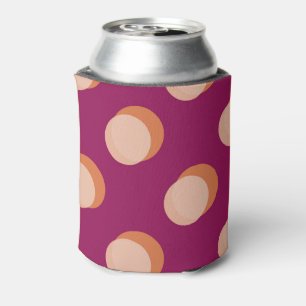 Retro Circles and Shadows Bold Pattern Purple Can Cooler