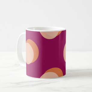 Retro Circles and Shadows Bold Pattern Purple Coffee Mug